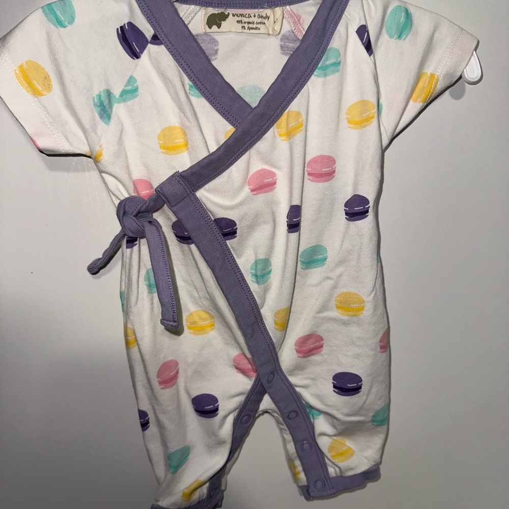 Monica + Andy Baby Romper with Macaron Print